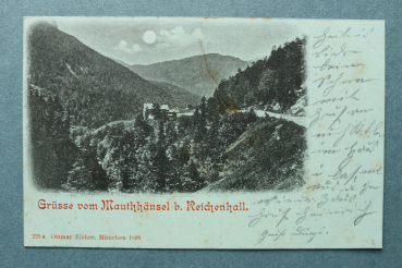 AK Grüsse vom Mauthäusel bei Reichenhall / 1902 / Strasse / Mondschein